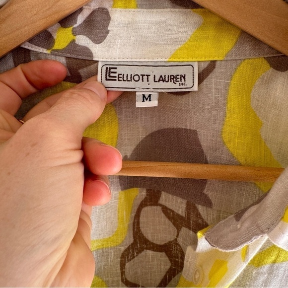 Vintage Elliott Lauren 100% Linen Top Medium - Picture 2 of 11